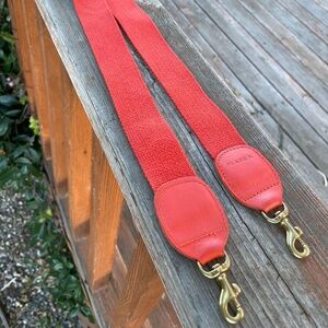 Clare V Red Canvas & Leather Bag Strap